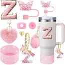Axyaa Cup Accessories Set: Butterfly Straw, Cover, Cap, Boot, Handle Charm, Initials Sticker