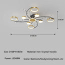 Axyaa Crystal LED Ceiling Lamp: Nordic Design for Living Room, Bedroom, Dining and Study