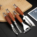 Axyaa Solid Wood Handle Peeler Paring Knife for Fruits Vegetables Grater Slicer