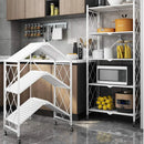 Axyaa Metal Folding Display Stand Shelf Organizer with Caster Wheels