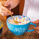 Axyaa Ceramic Breakfast Cup Large Capacity Microwavable Oatmeal Milk Coffee Cup
