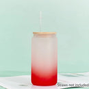 Axyaa Gradient Glass Cup with Lid - High Borosilicate Juice Beer Milk Bubble Tea Cup