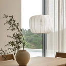 Axyaa Modern Fabric Ceiling Pendant Lamp, LED E27 Light for Minimalist Living Rooms