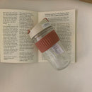 Axyaa Glass Water Bottle with Lid & Straw - Portable & Anti-scalding Cup