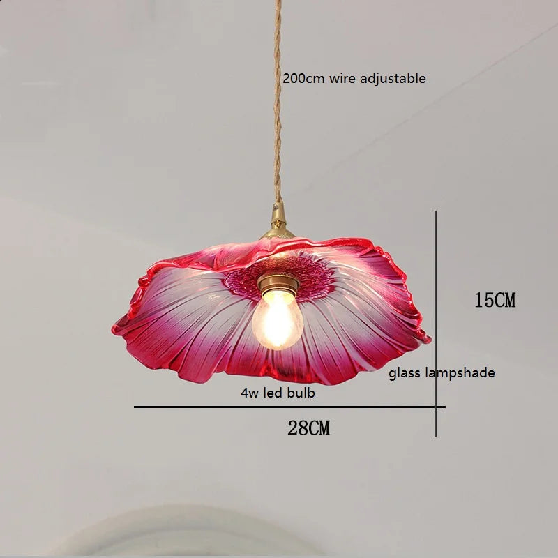 Axyaa White Green Glass LED Pendant Light with Copper Socket