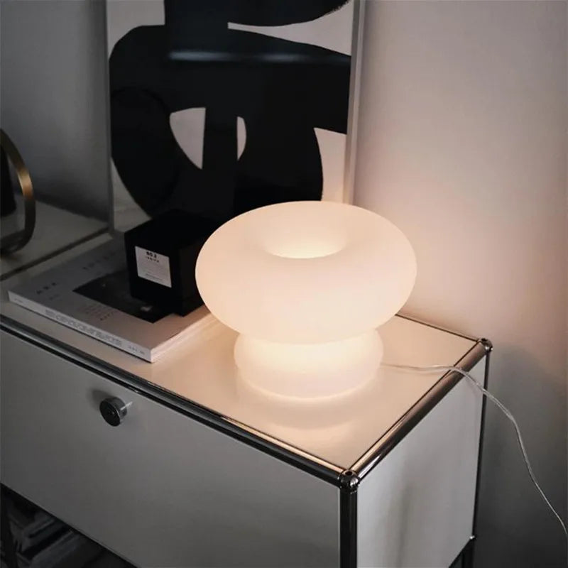 Nordic Glass Mushroom Table Lamp for Living Room by Axyaa