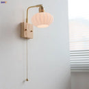 Axyaa Ash Wood LED Wall Fixture Rotatable Glass Bedside Lamp