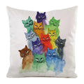 Colorful Cute Cats Pillow Case Set by Axyaa - Home Decor 40x40 45x45