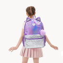 Axyaa Kids Cat Backpack with Lunch Box and Pencil Case for School