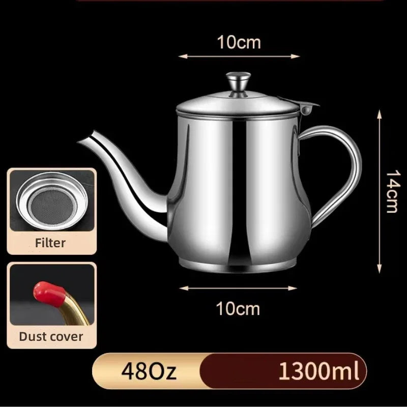 Axyaa Stainless Steel Oil Pot Flask for Kitchen Oil Storage and Dispensing