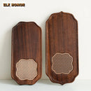 Axyaa Solid Wood Walnut Plum Blossom Dry Bubble Tray for Tea Soaking