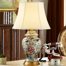 Axyaa Neoclassical Red Ceramic Table Lamp for Bedroom & Living Room