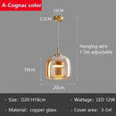 Axyaa Glass LED Pendant Lights Dining Room Chandelier Bar Restaurant Home Decor