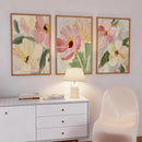 Soft Floral Oil Painting Prints, Neutral Abstract Wall Art Set by Axyaa. Perfect for Home Decor.