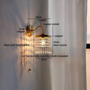 Axyaa Crystal Copper LED Wall Light Fixture for Kitchen Bedroom Home Decor