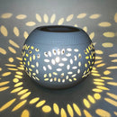 Axyaa Solar LED Garden Lantern: Elegant Metal Elliptical Design, Waterproof with Shadow Projection