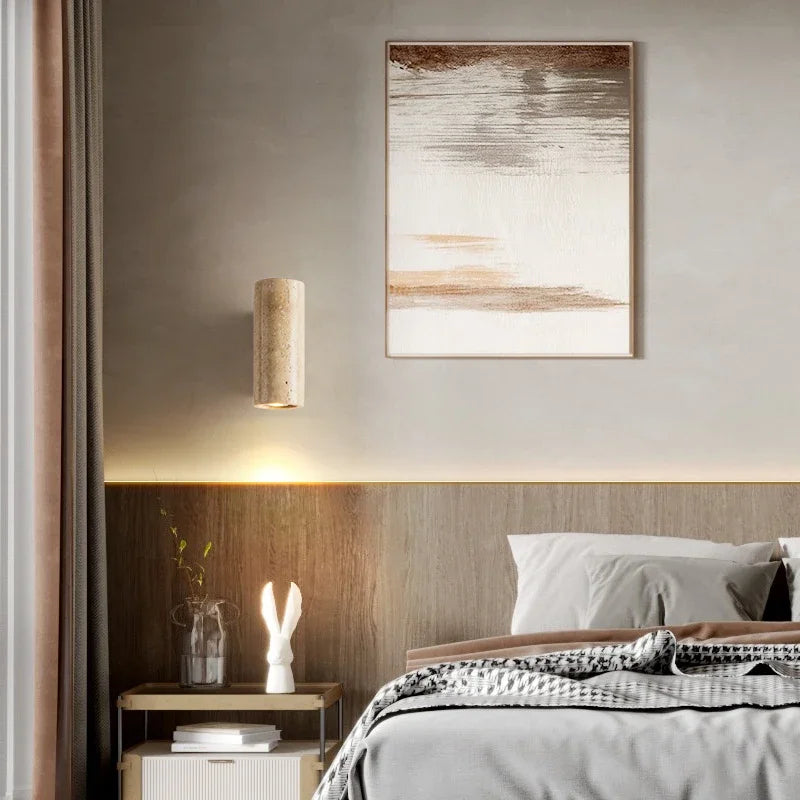 Axyaa Travertine Stone Sconce Light for Bedroom Living Room