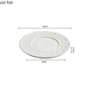 Axyaa Rock Texture Dinner Plate Set: Irregular Shape, Solid Color Ceramic Tableware