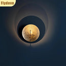 Axyaa Circular Gold Foil Wall Lamp for Hotel Lobby, Living Room, Bedroom - Elegant Atmosphere Lighting