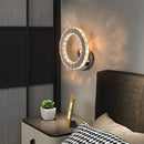 Axyaa Crystal LED Wall Lamp Modern Bedroom Lighting Fixture Luxe Sconce for Decor