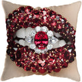 Pink Gold Lips Cushion Cover by Axyaa: Modern Nordic Diamond Painting Home Decor