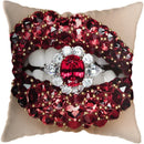 Pink Gold Lips Cushion Cover by Axyaa: Modern Nordic Diamond Painting Home Decor