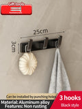 Axyaa Space Aluminum Kitchen and Bathroom Storage Hook Rack