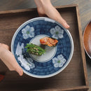 Axyaa 8-Inch Ceramic Plate, Retro Handmade Underglaze Color Tableware for Snacks and Sushi