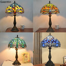Dragonfly Tiffany LED Table Lamp by Axyaa - Stained Glass Home Lighting Fixture