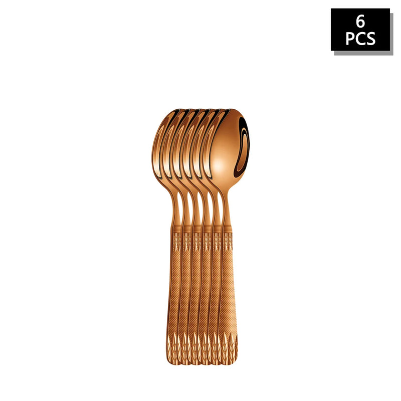 Axyaa Rose Gold Stainless Steel Cutlery Set - 24pcs Family Hotel Dining Kit