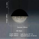 Axyaa Luxury Crystal Chandelier Black White LED Round Light for Living Dining Room