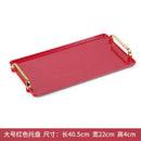 Axyaa Rectangular Plastic Tray with Handle for Home, Hotel, and Decor Use