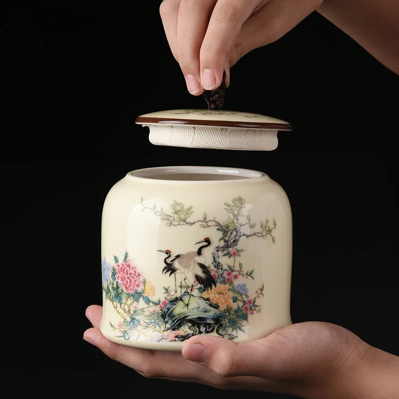 Axya Vintage Ceramic Tea Caddy Storage Jar Set