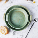 Axya Handcrafted Rough Pottery Plate with Handle