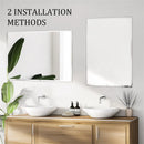 Frameless Beveled Silver Edge Wall Mirror for Home Decor by Axyaa
