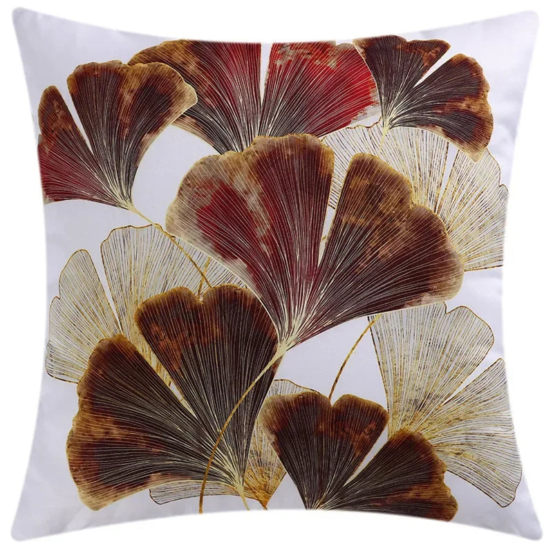 Yellow Grey Flower Pillowcase 45cm Double-Sided Print Cover for Home Decor by Axyaa