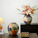Axyaa Ceramic Vase with Hand-doodle Design for Floral Arrangement