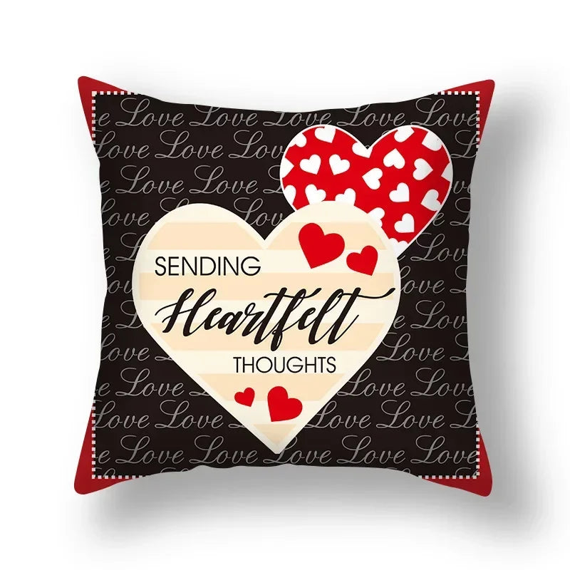 Axyaa Nordic Love Pillowcase 45x45cm - Home Decorative Throw Pillow Cover