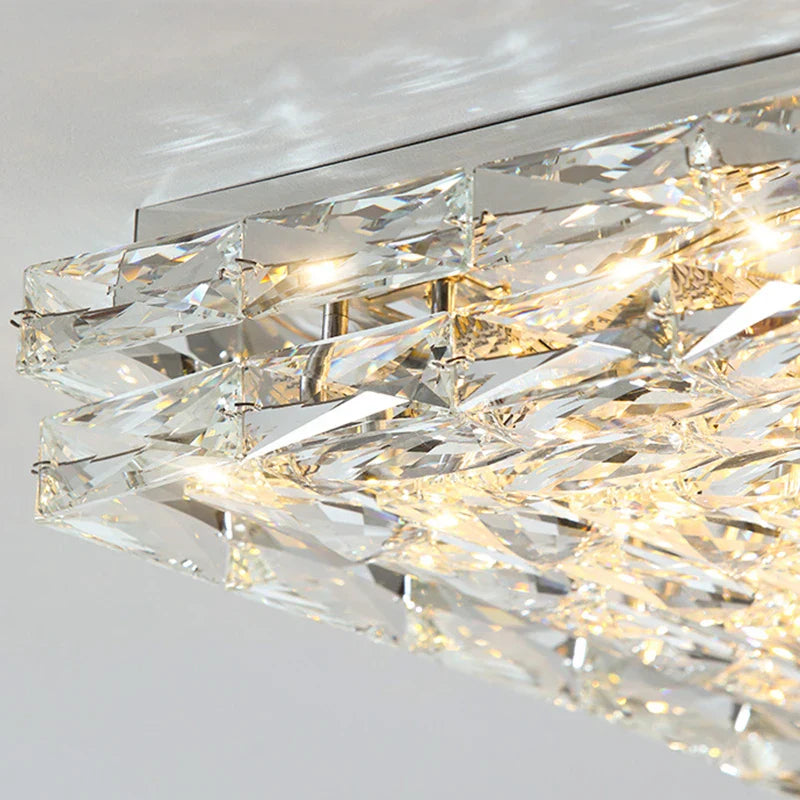 Axyaa Crystal Square Ceiling Light for Home Living Room and Bedroom