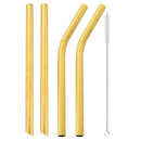 Axyaa Stainless Steel Bubble Tea Straws Set with Cleaner Brush