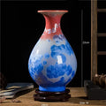 Axyaa Crystal Glazed Ceramic Vase for Home Decor - Living Room, Study, or Entryway