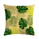 Axyaa Leaf Pattern Decorative Cushion Cover Pink Flower Linen Pillow Case