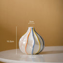 Axyaa Rainbow Stripes Ceramic Vase Hydroponics Plant Pot for Stylish Room Aesthetic Decor