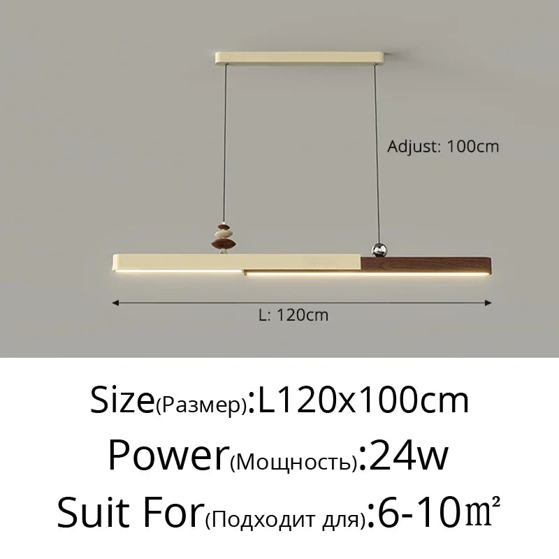 Axyaa Wood Chandelier: Minimalist High-End Pendant Lamp for Living Room
