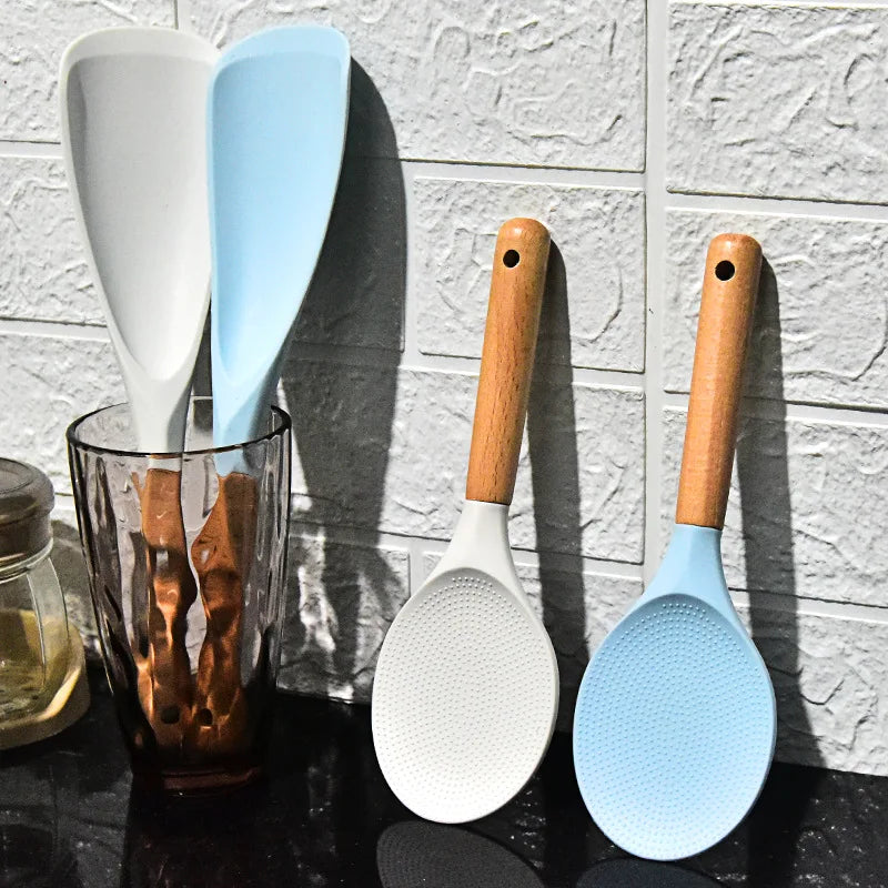 Axyaa Silicone Rice Spoon: Non-Stick, High-Temp Japanese Cooking Shovel