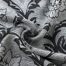 Axyaa Grey Jacquard Curtain - Retro Style Translucent Window Drapes