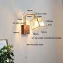 Axyaa Cube Glass LED Wall Lights - Walnut Wood Finish