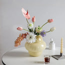 Cream Glass Vase Axyaa - Mid Century Modern Living Room Flower Decor