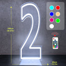 Axyaa Color-changing Numbers Letters Neon Sign Stand Decor party