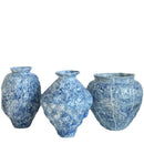 Axyaa Blue Ceramic Vase Hydroponics Terrarium Flowerpot Home Decor Accessories